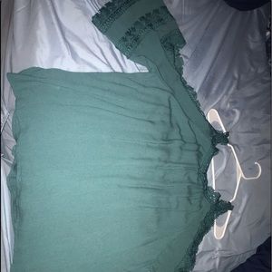 Turquoise tank/off shoulder top
